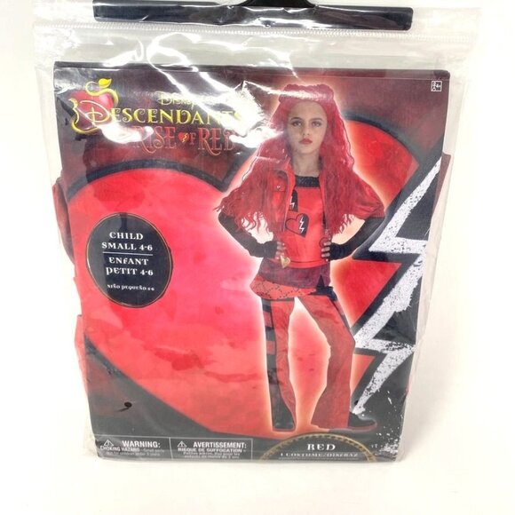 Party City Disney Descendants Rise Of Red Costume 5 Pieces Size Small 4-6 - Picture 1 of 6
